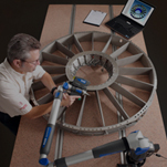 Short range laser scanning of a mechanical part